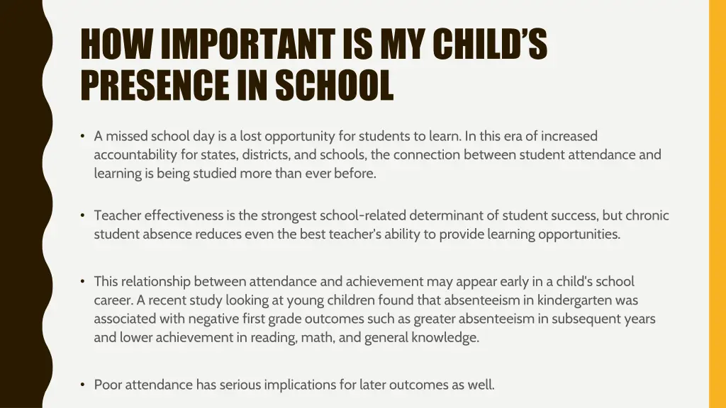 how important is my child s presence in school