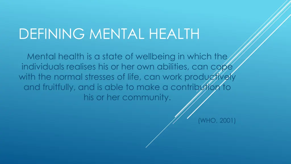 defining mental health