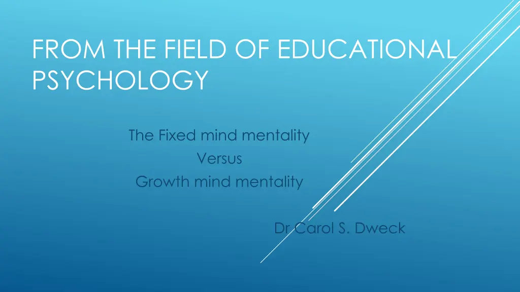 from the field of educational psychology