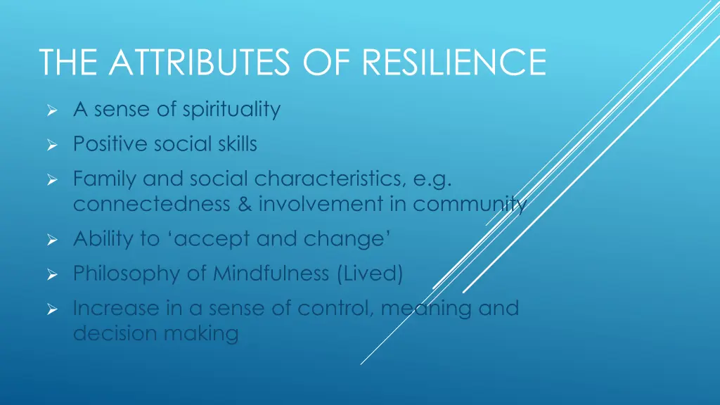 the attributes of resilience