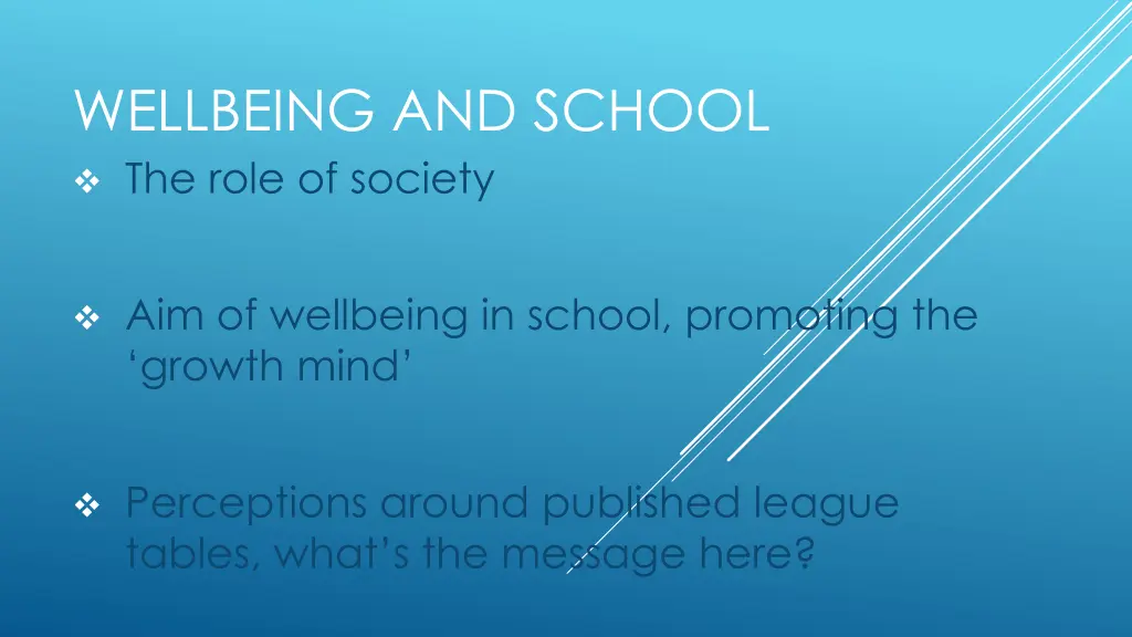 wellbeing and school the role of society