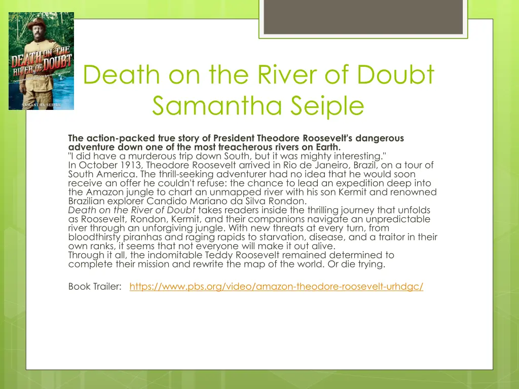 death on the river of doubt samantha seiple