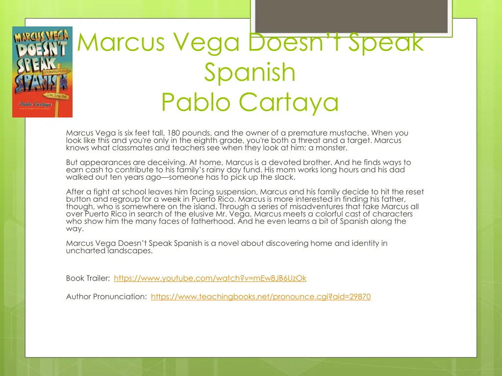 marcus vega doesn t speak spanish pablo cartaya