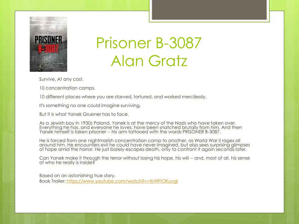 prisoner b 3087 alan gratz