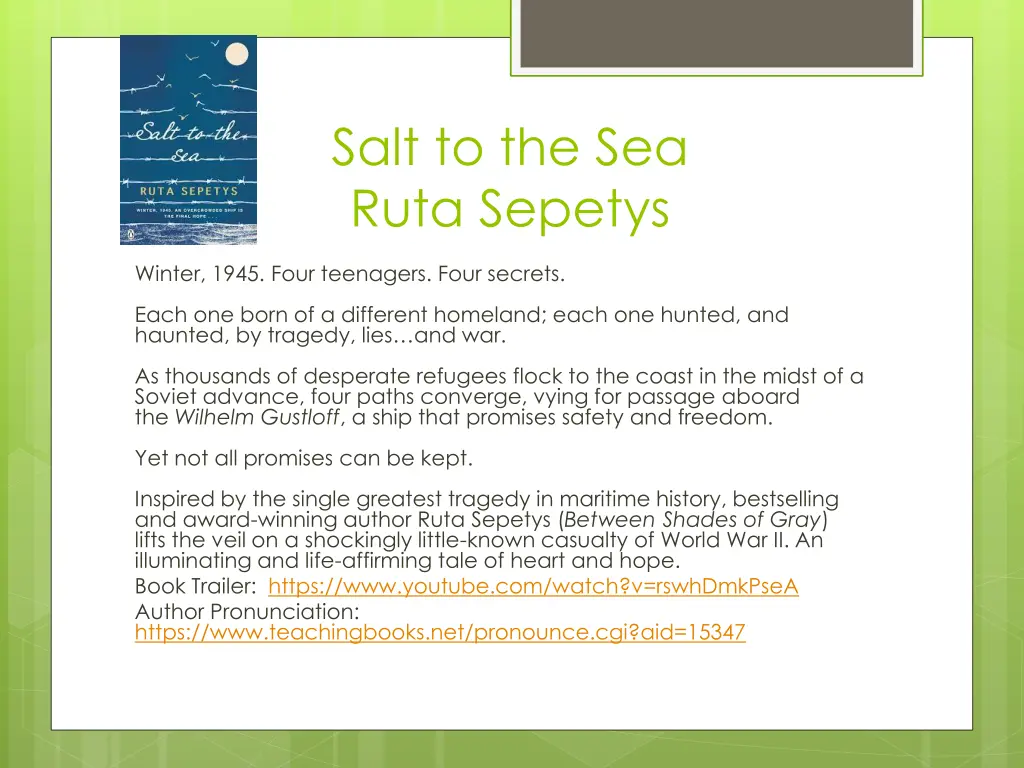 salt to the sea ruta sepetys