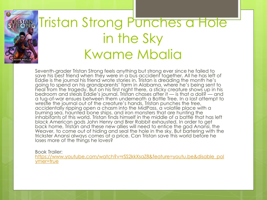 tristan strong punches a hole in the sky kwame