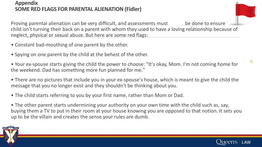 appendix some red flags for parental alienation