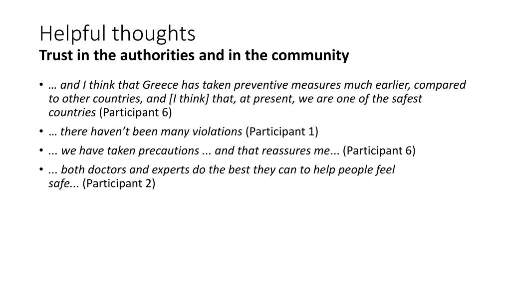 helpful thoughts trust in the authorities