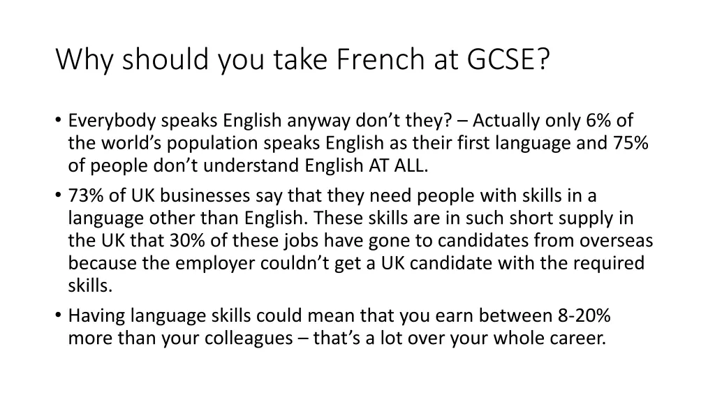 why should you take french at gcse