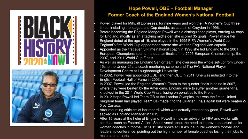 hope powell obe football manager former coach