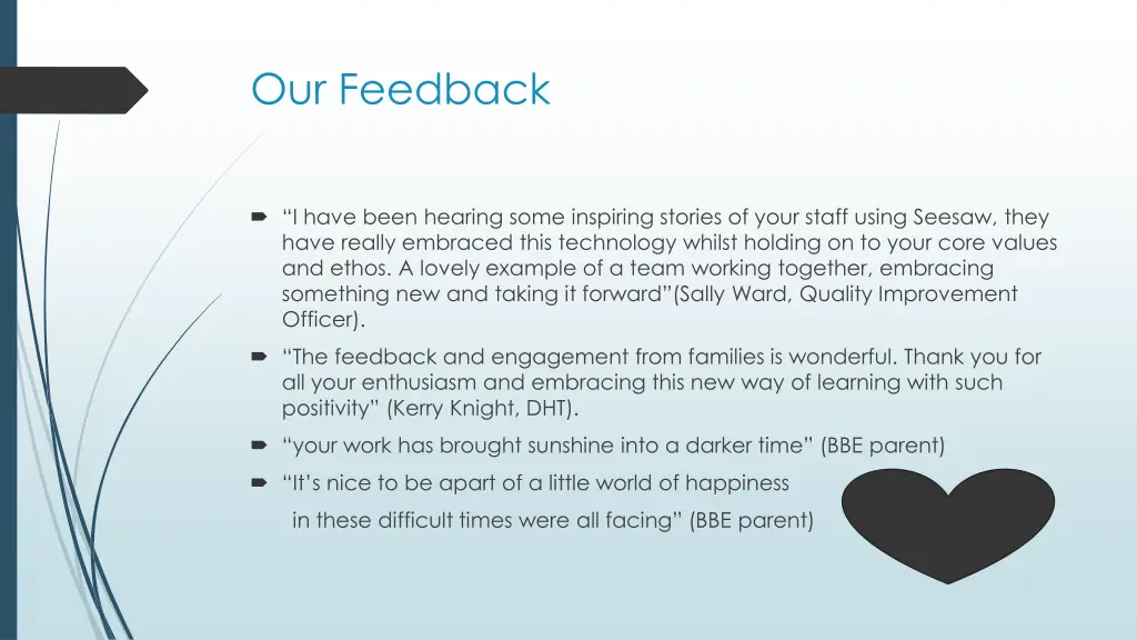 our feedback