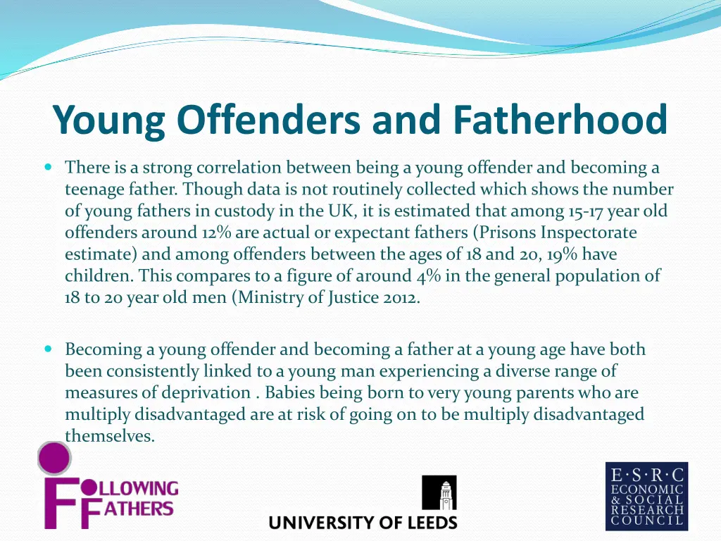 young offenders and fatherhood