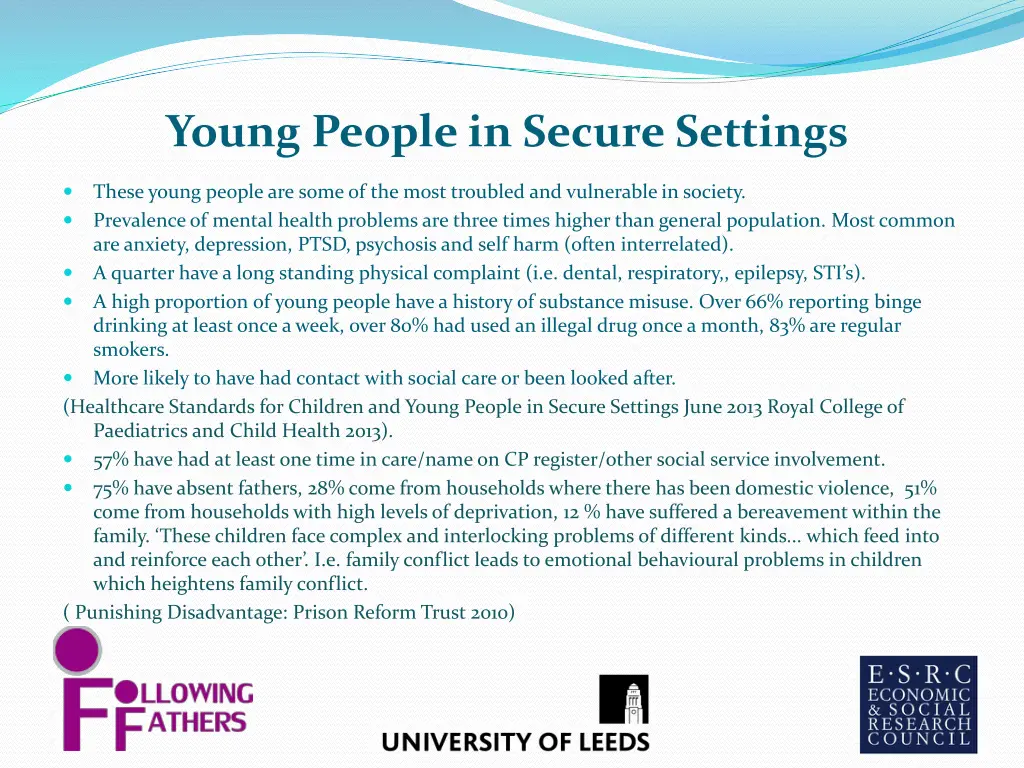 young people in secure settings