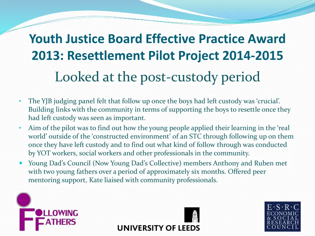 youth justice board effective practice award 2013