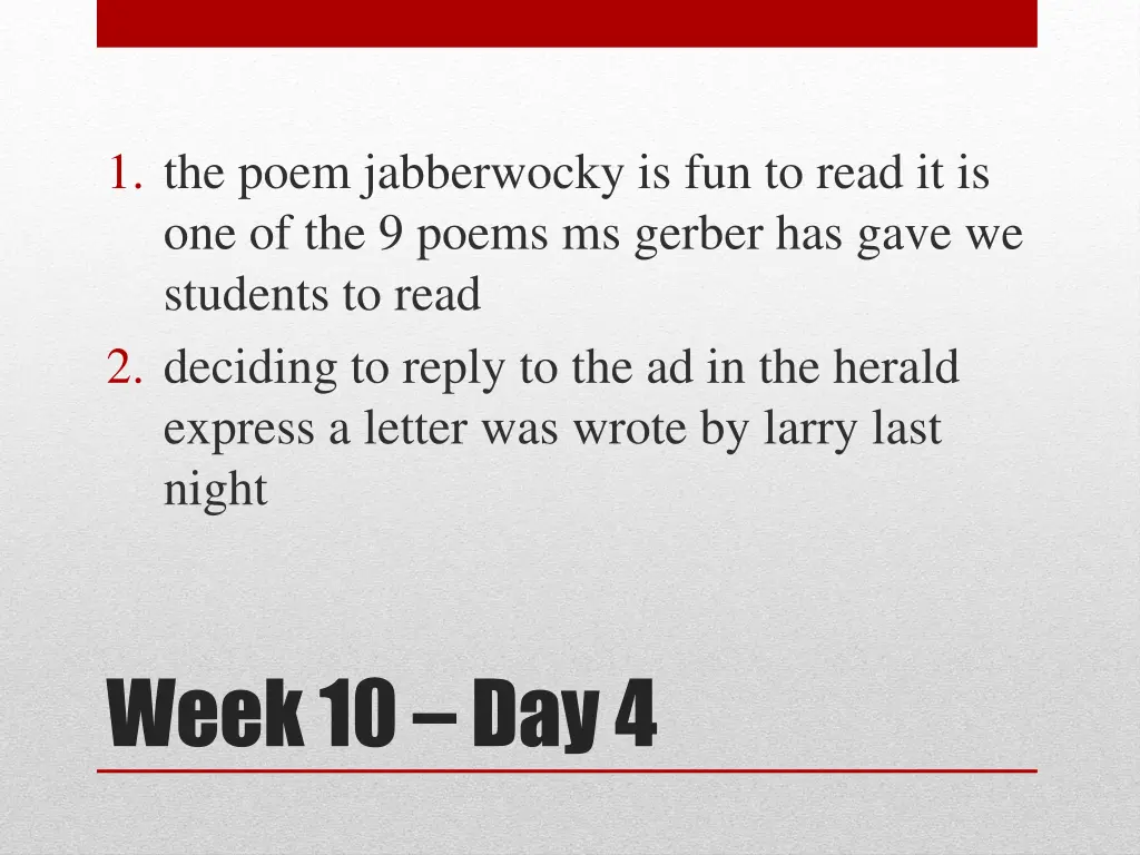 1 the poem jabberwocky is fun to read