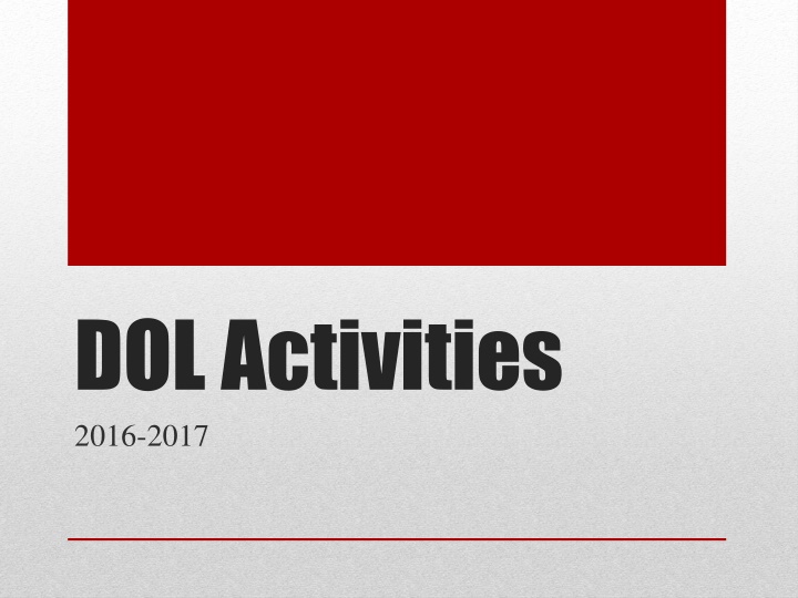 dol activities 2016 2017