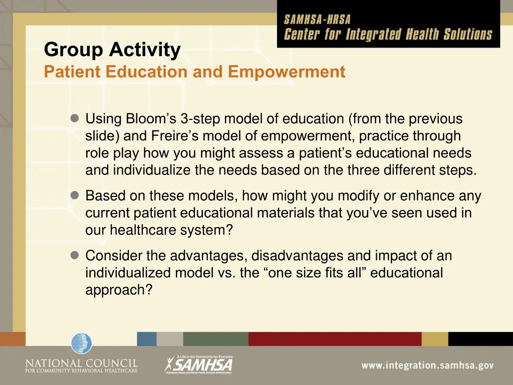 group activity patient education and empowerment