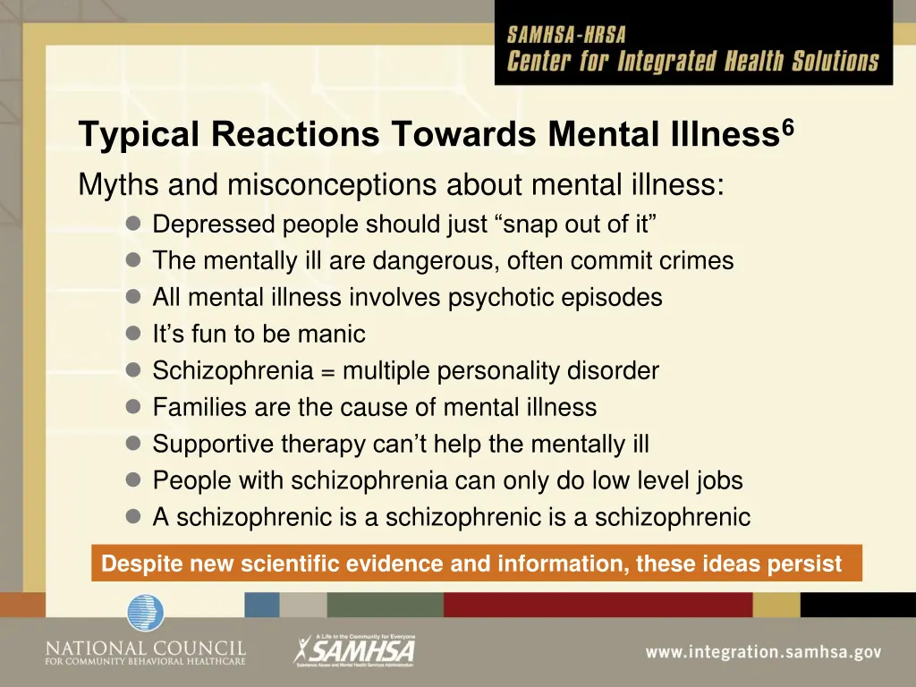 typical reactions towards mental illness 6 myths