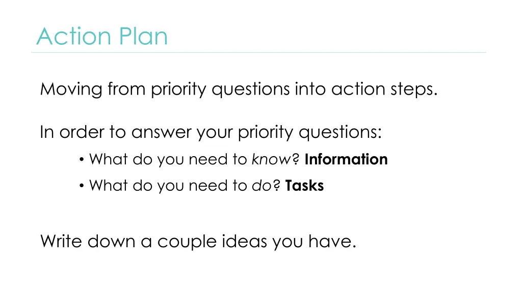 action plan