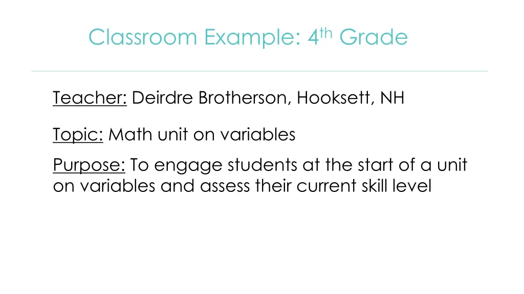 classroom example 4 th grade