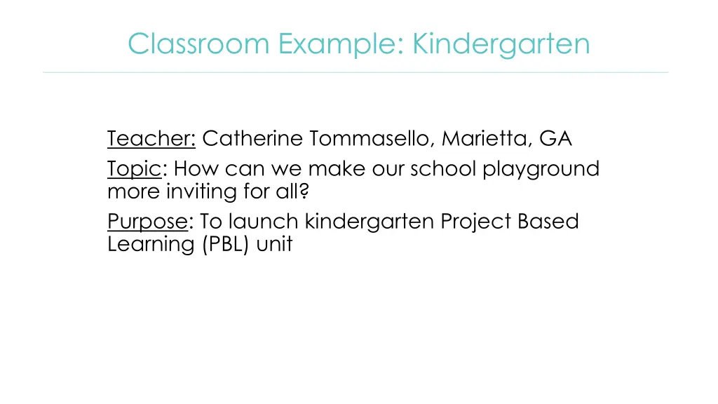 classroom example kindergarten