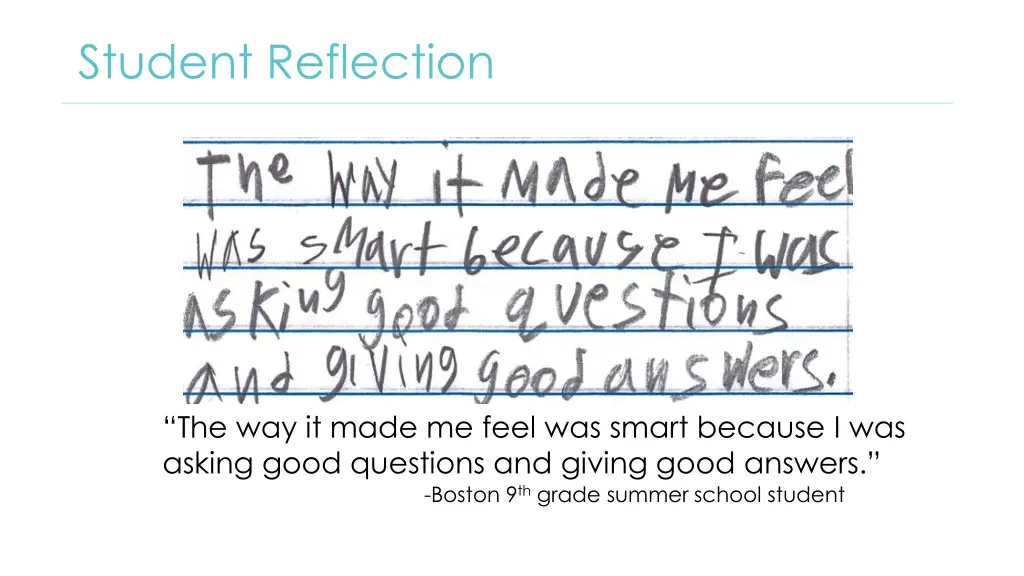 student reflection