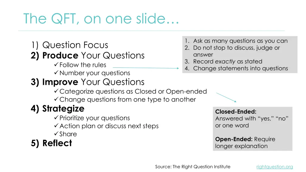 the qft on one slide