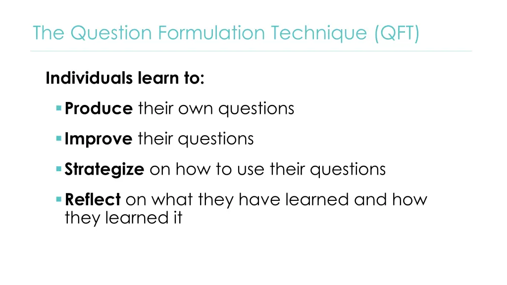 the question formulation technique qft