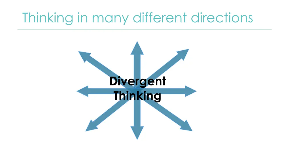 thinking in many different directions