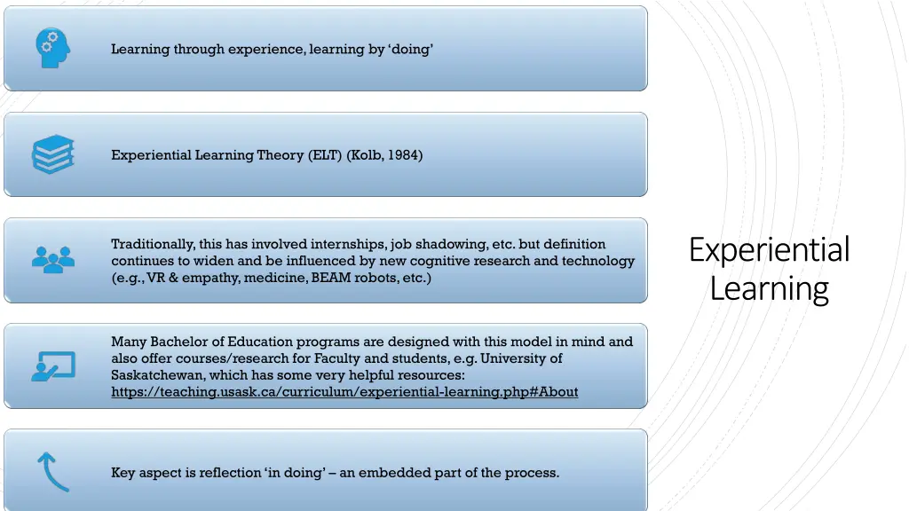 learning through experience learning by doing