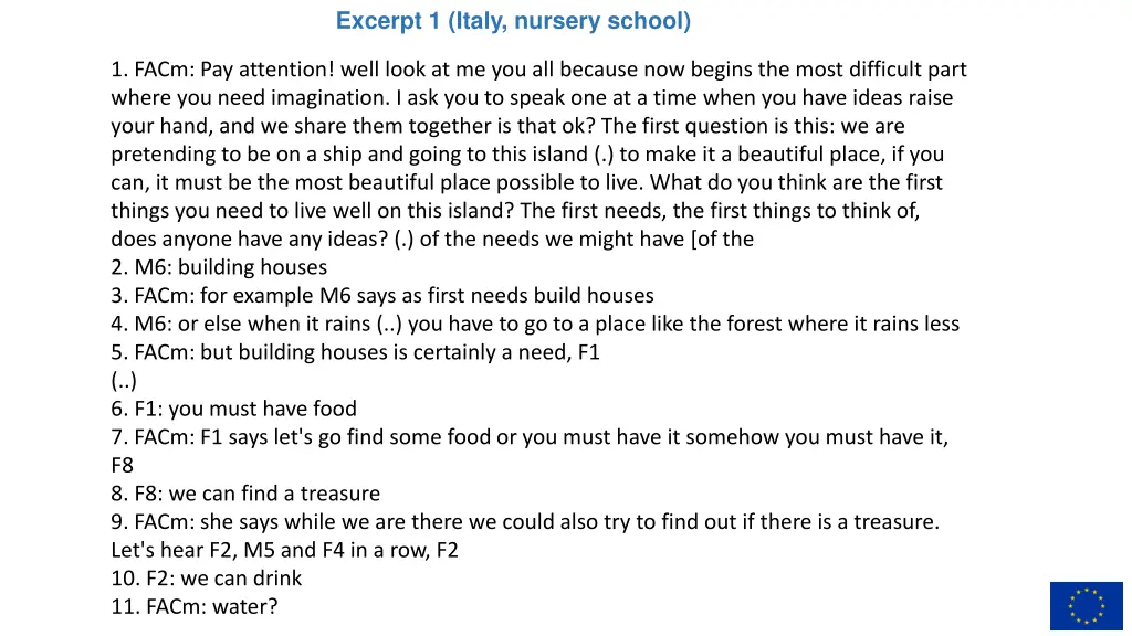 excerpt 1 italy nursery school