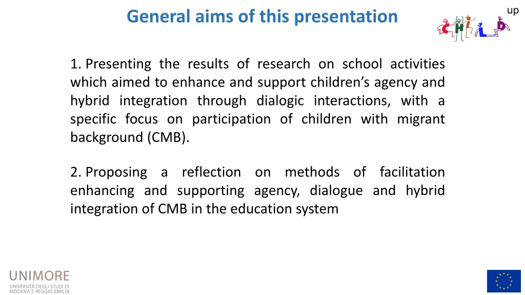 general aims of this presentation