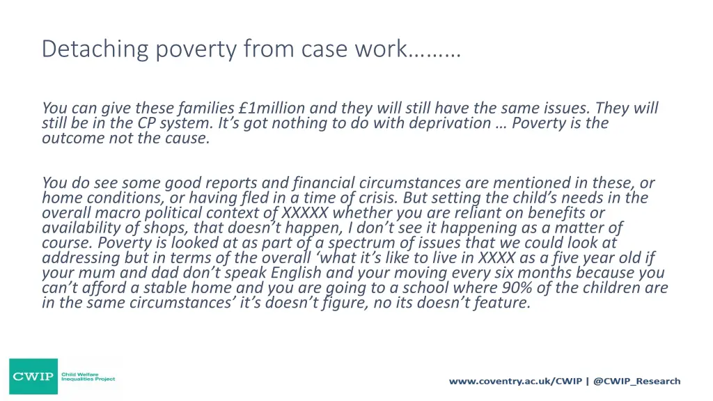 detaching poverty from case work