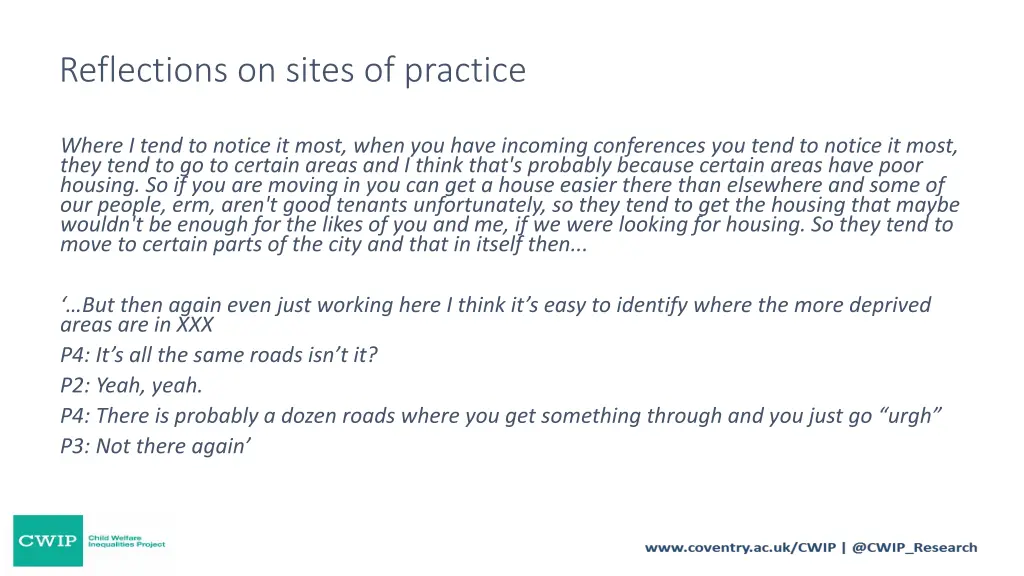 reflections on sites of practice