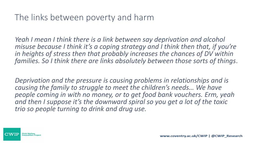 the links between poverty and harm