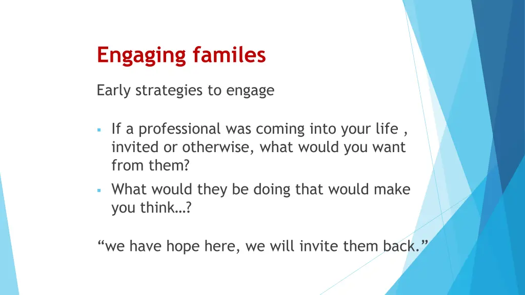 engaging familes