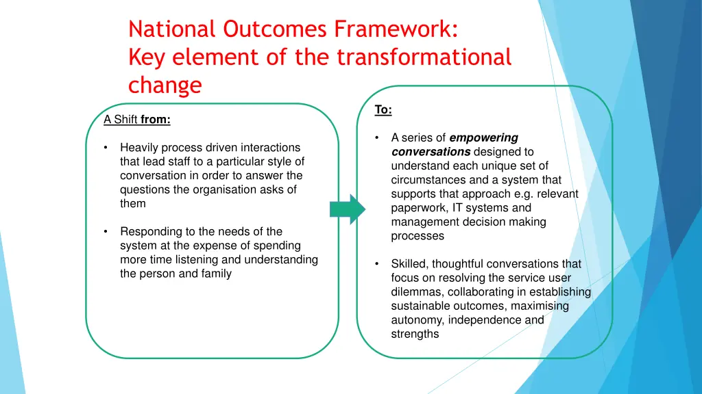 national outcomes framework key element