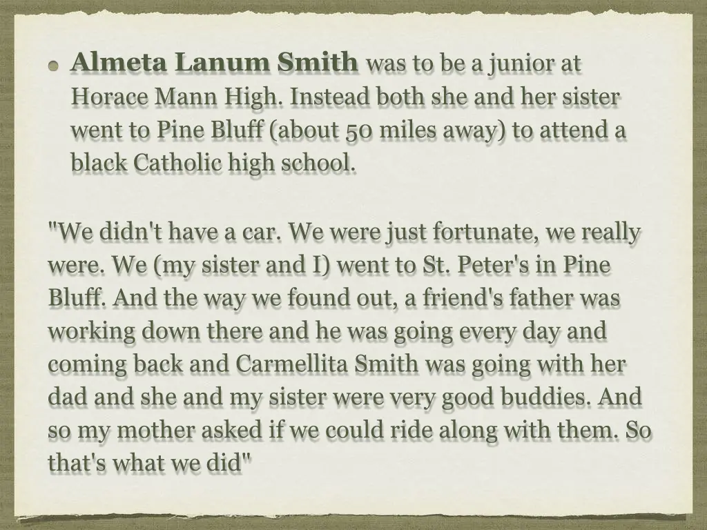 almeta lanum smith was to be a junior at horace