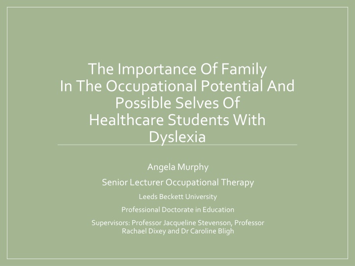 the importance of family in the occupational