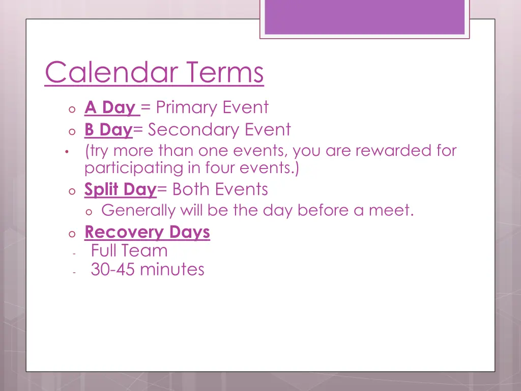 calendar terms