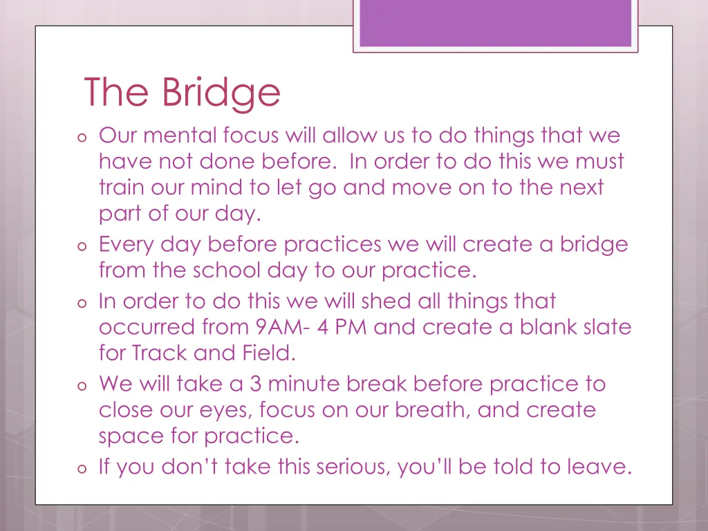 the bridge our mental focus will allow