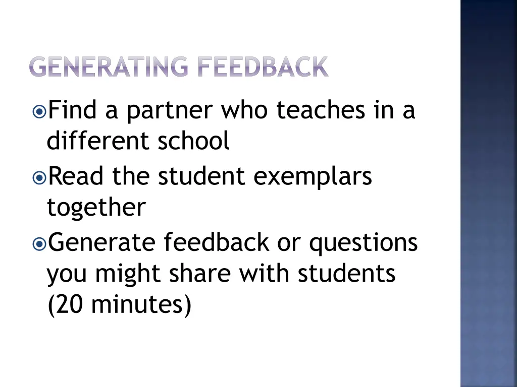 generating feedback