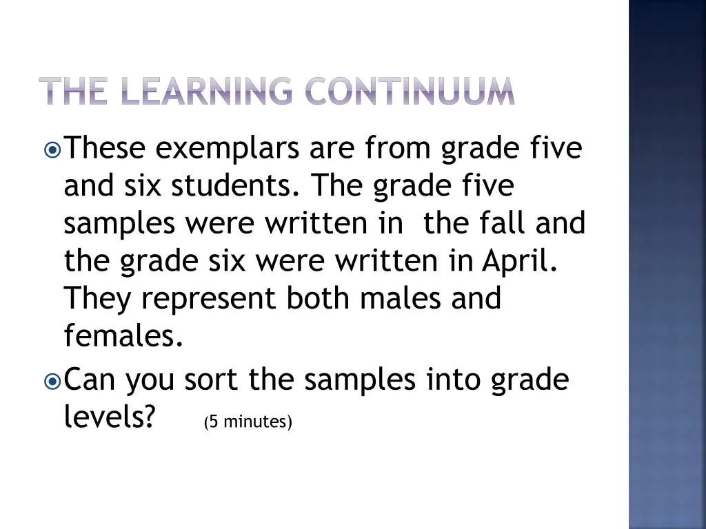 the learning continuum