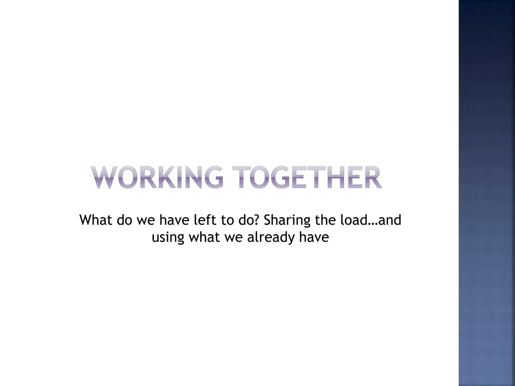 working together