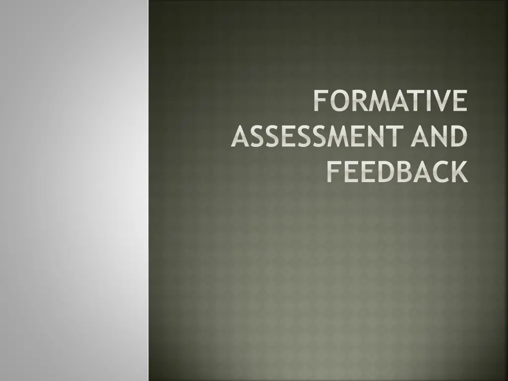 formative assessment and feedback