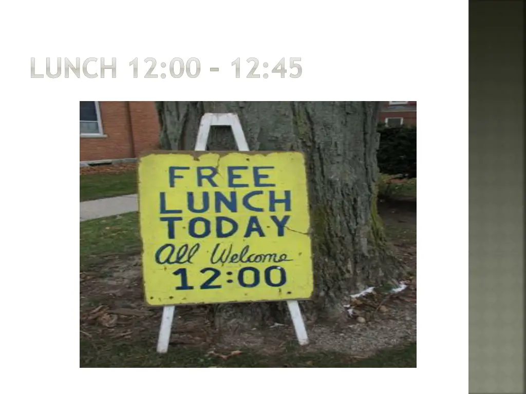 lunch 12 00 12 45