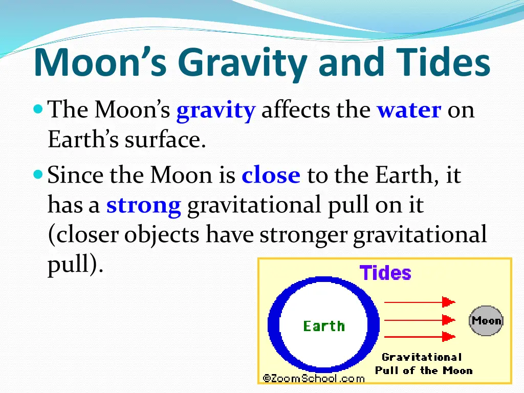 moon s gravity and tides the moon s gravity