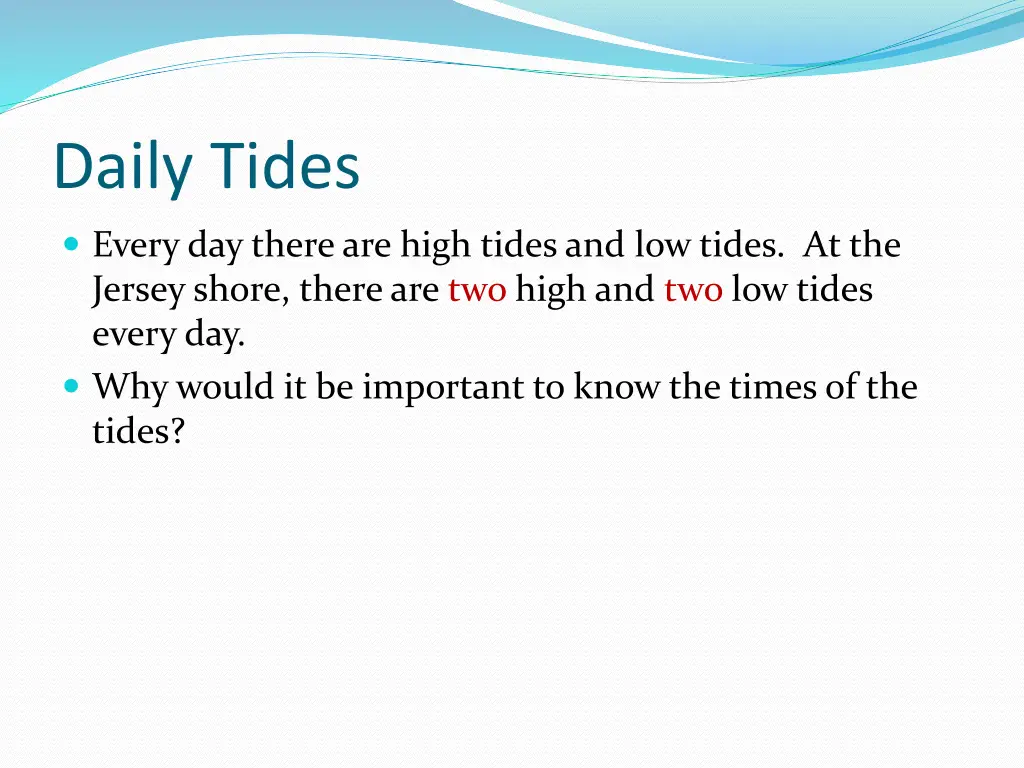 daily tides