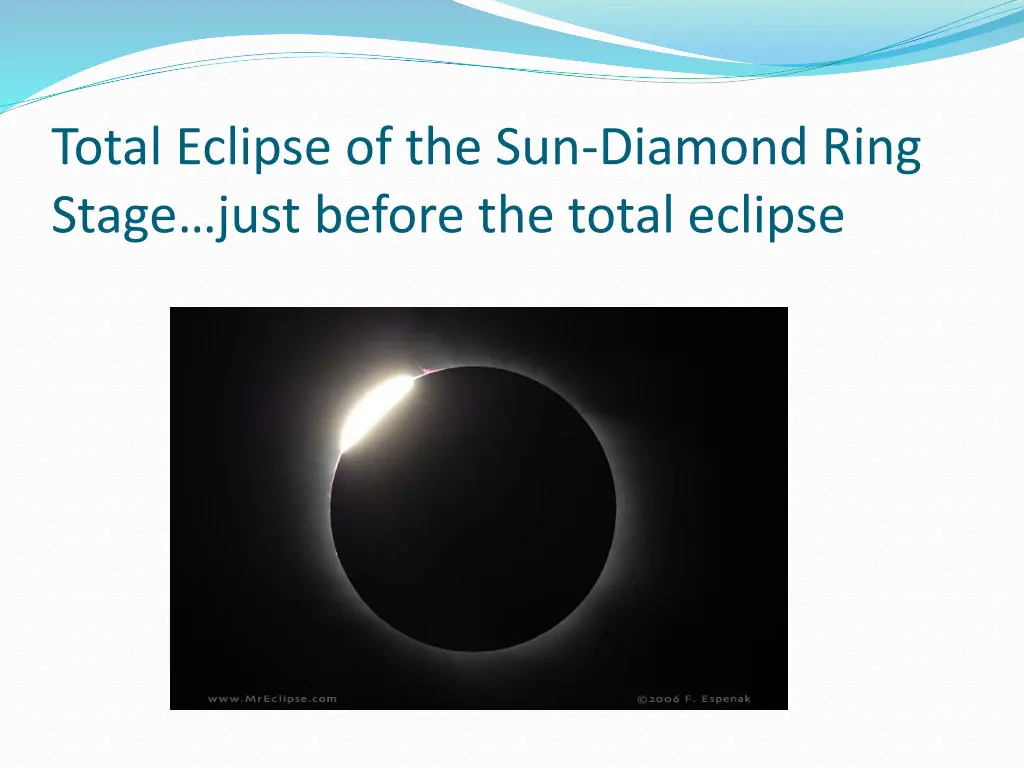 total eclipse of the sun diamond ring stage just