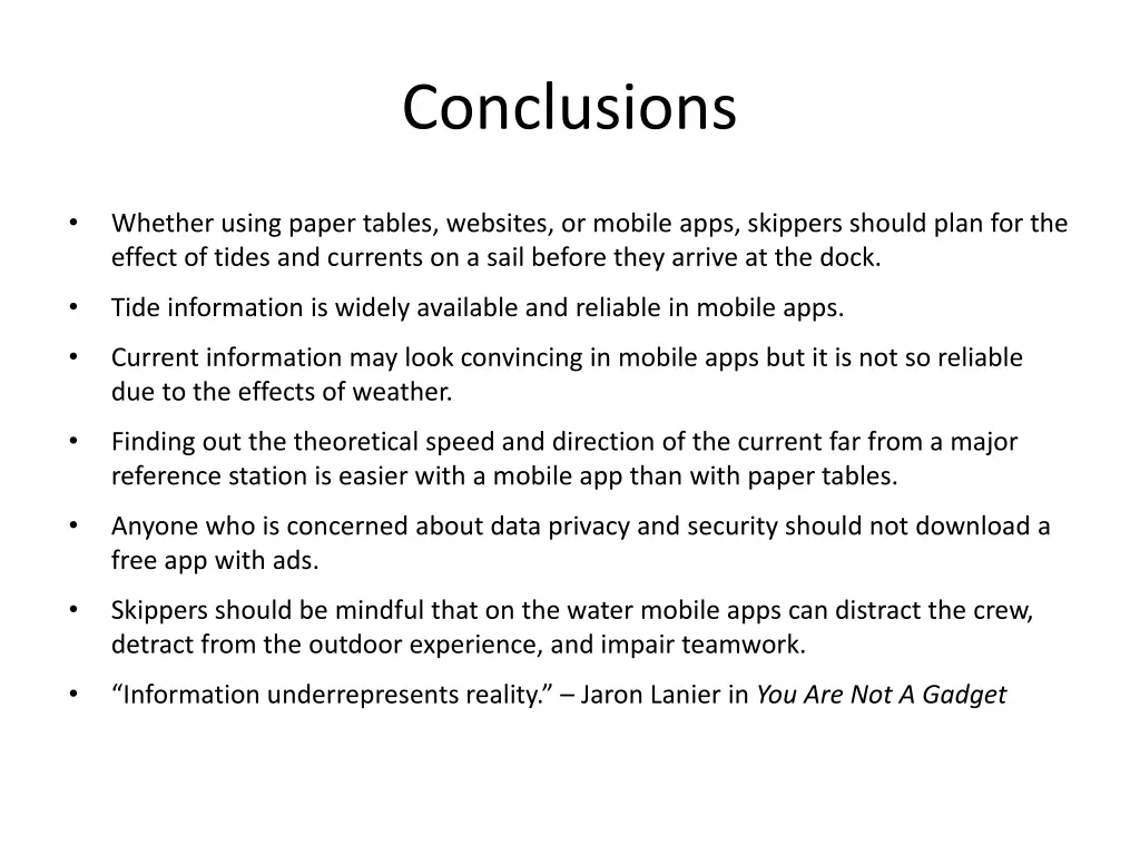 conclusions